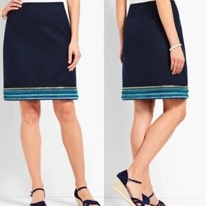 🆕 Talbots navy sequin fringe skirt